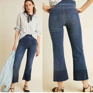 Spanx cropped flare denim jeans size L